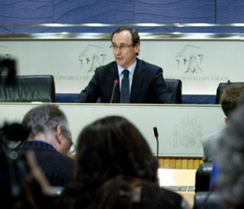 El portavoz del Grupo Popular en el Congreso, Alfonso Alonso