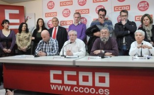 Imagen de la rueda de prensa tras la constitucin de la Plataforma