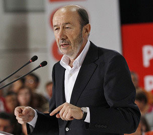 El Secretario General del PSOE, Alfredo Prez Rubalcaba