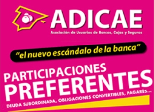 Noticia de Politica 24h: ADICAE lleva a los tribunales a 28 entidades por el abuso de las preferentes