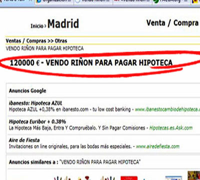 Noticia de Politica 24h: Piden a la CE que tome medidas para evitar anuncios de venta de rganos en Internet