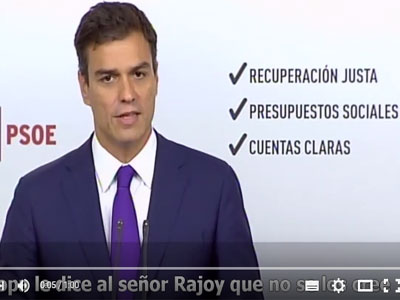 Noticia de Politica 24h: Pedro Snchez: la Comisin Europea nos dice que Rajoy miente
